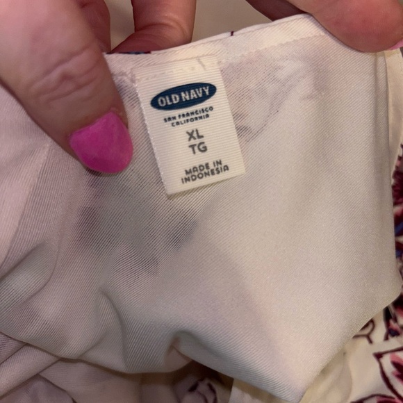 Old Navy Floral Mini Dress in White and Purple - Picture 9 of 12